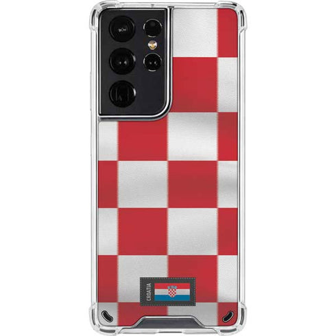 Croatia Soccer Flag Galaxy S21 Ultra 5G Clear Case